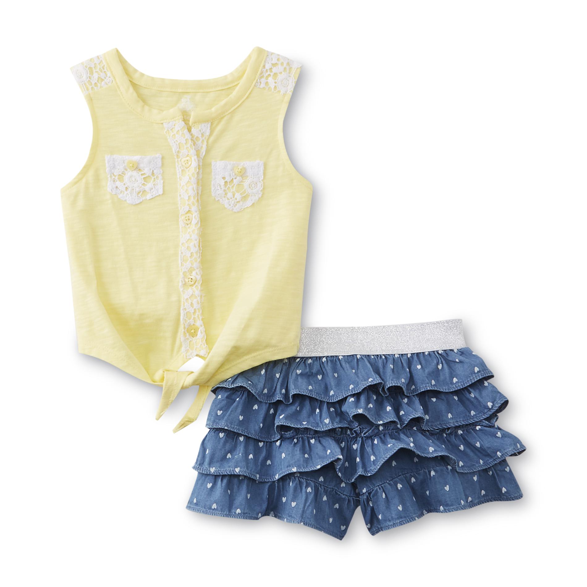 Route 66 Infant & Toddler Girl's Tank Top & Shorts - Hearts