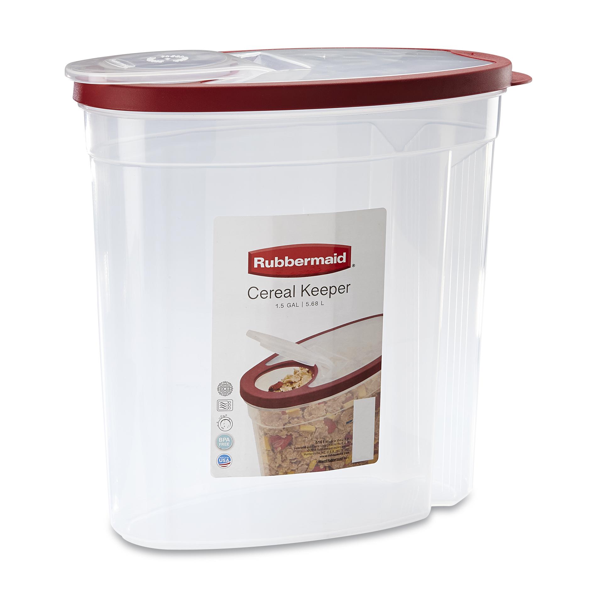 Rubbermaid Flex and Seal Cereal Keeper Food Storage Container, 1.5  Gallon/5.68 L