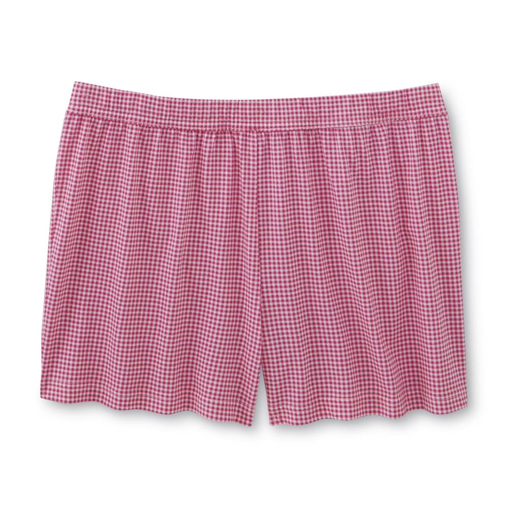 Pink K Women's Pajama Top & Shorts - Gingham
