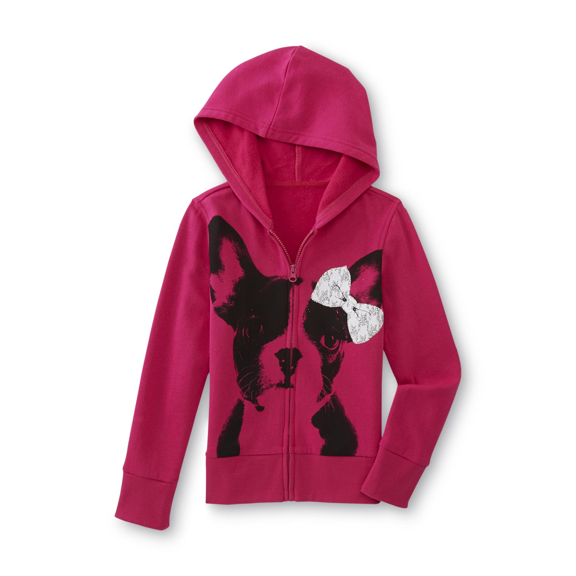 Piper Girl's Graphic Fleece Hoodie Jacket - Dog