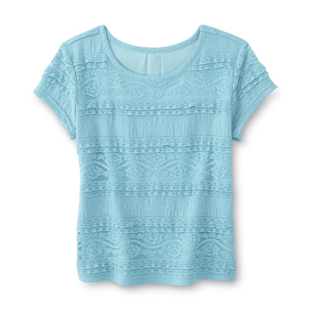 Route 66 Girl's Ruffled Lace Top