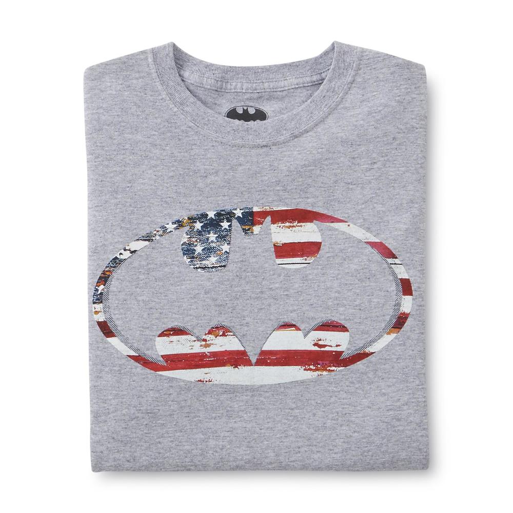 Screen Tee Market Brands Batman Young Men's Graphic T-Shirt - American Flag