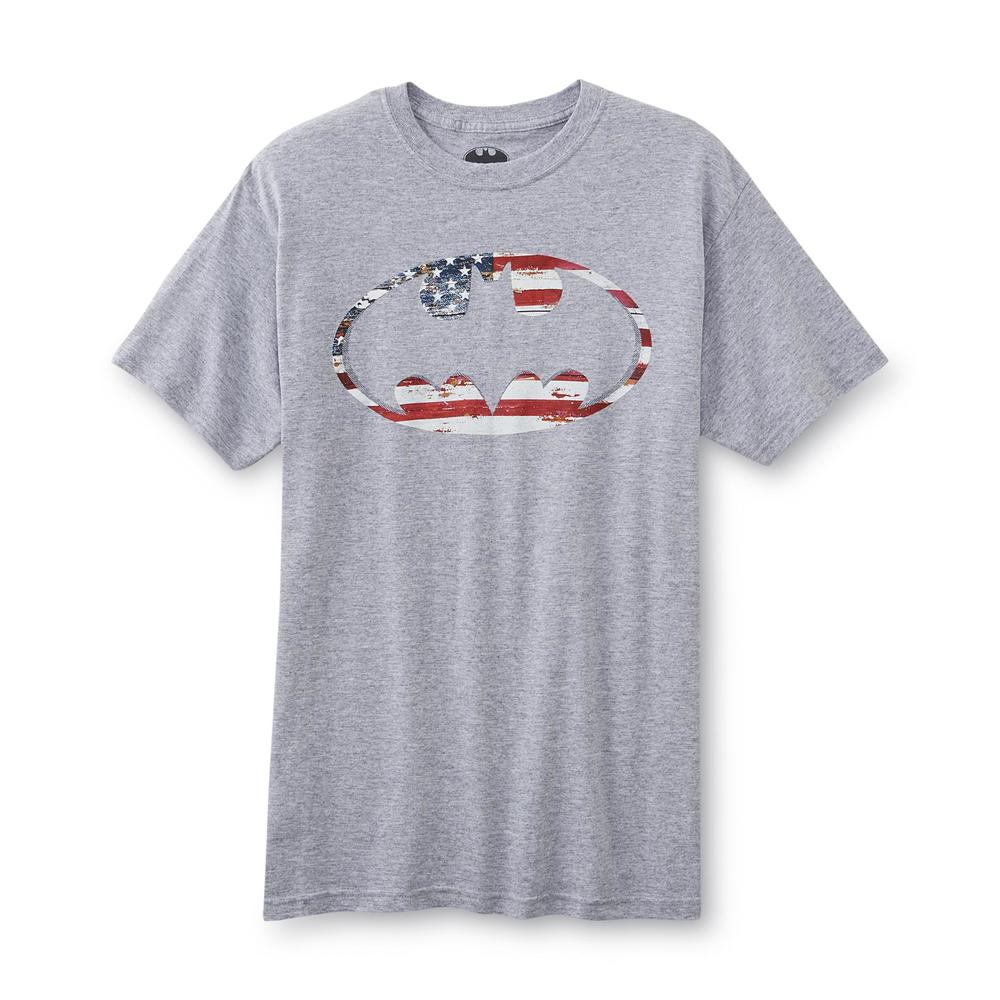 Screen Tee Market Brands Batman Young Men's Graphic T-Shirt - American Flag
