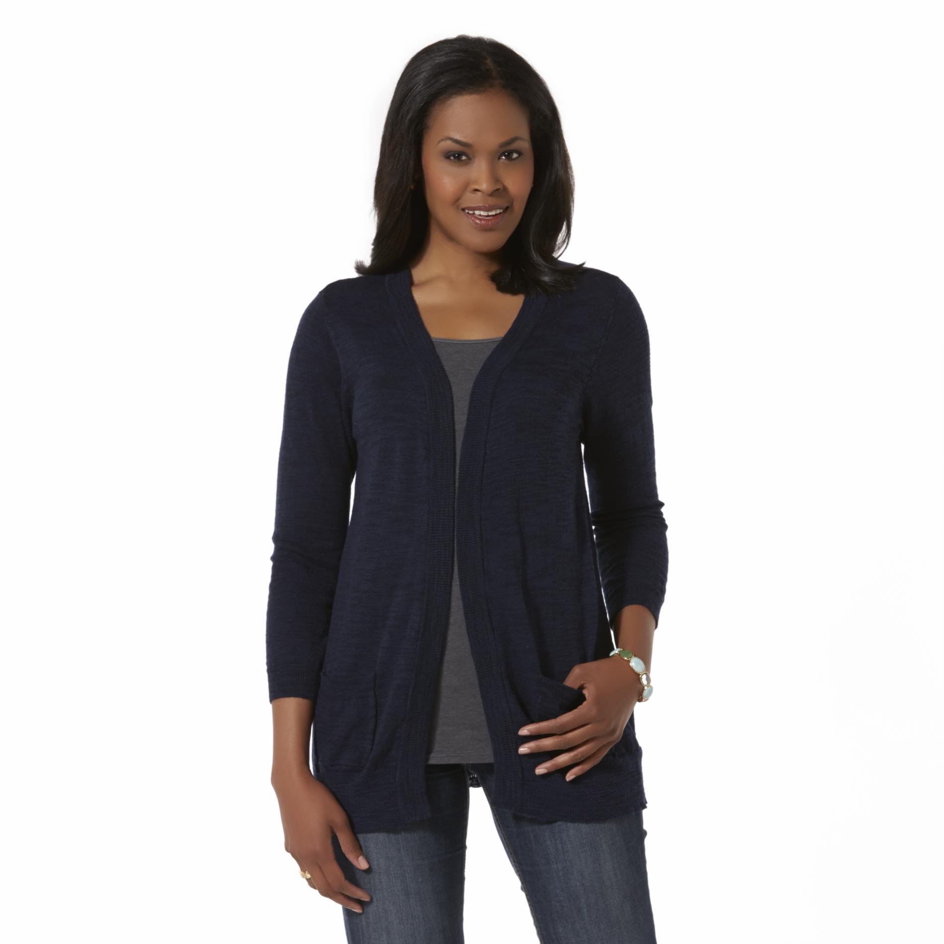 Basic Editions Women's Open-Front Cardigan - Clothing, Shoes & Jewelry ...