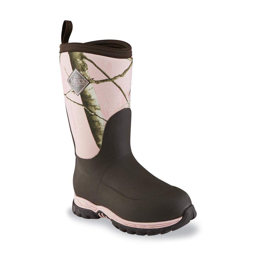 The Original Muck Boot Company Girl's Rugged Pink Camouflage Waterproof Calf-High Weather Boot