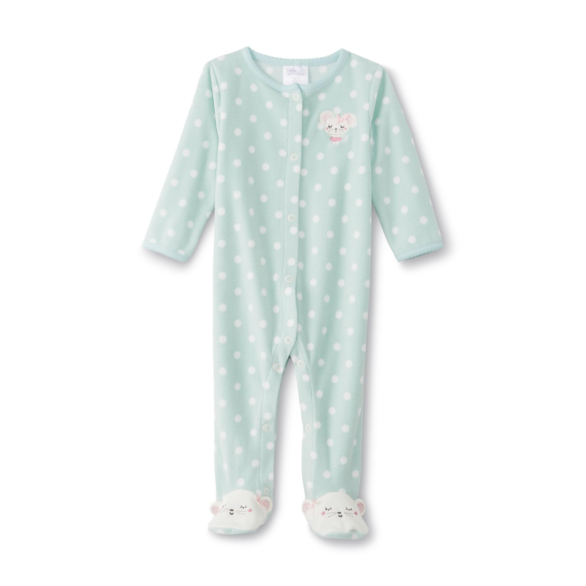 Little Wonders Infant Girl's Fleece Sleeper Pajamas - Mouse