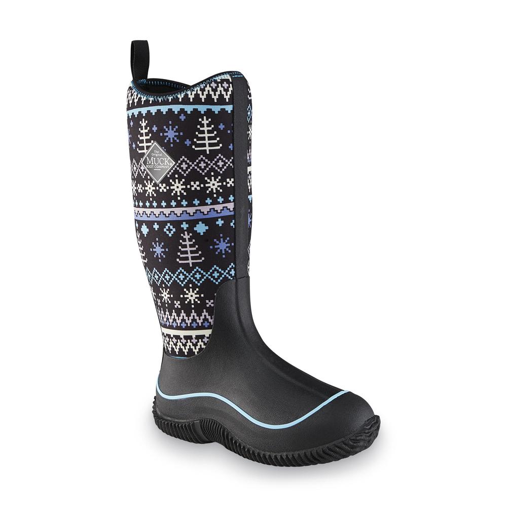 The Original Muck Boot Company Women's Hale Blue Fair Isle Waterproof Calf-High Weather Boot