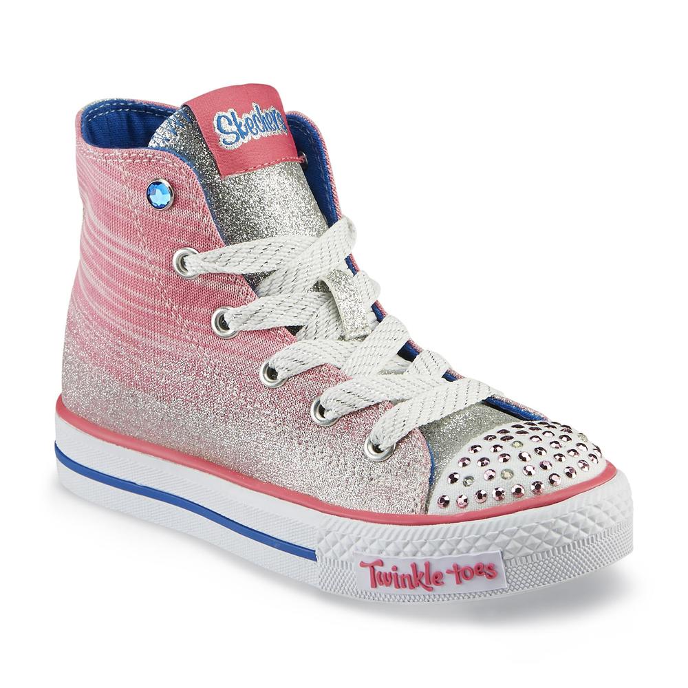 Skechers Girl's Twinkle Toes Splendorific Pink High-Top Athletic Shoes