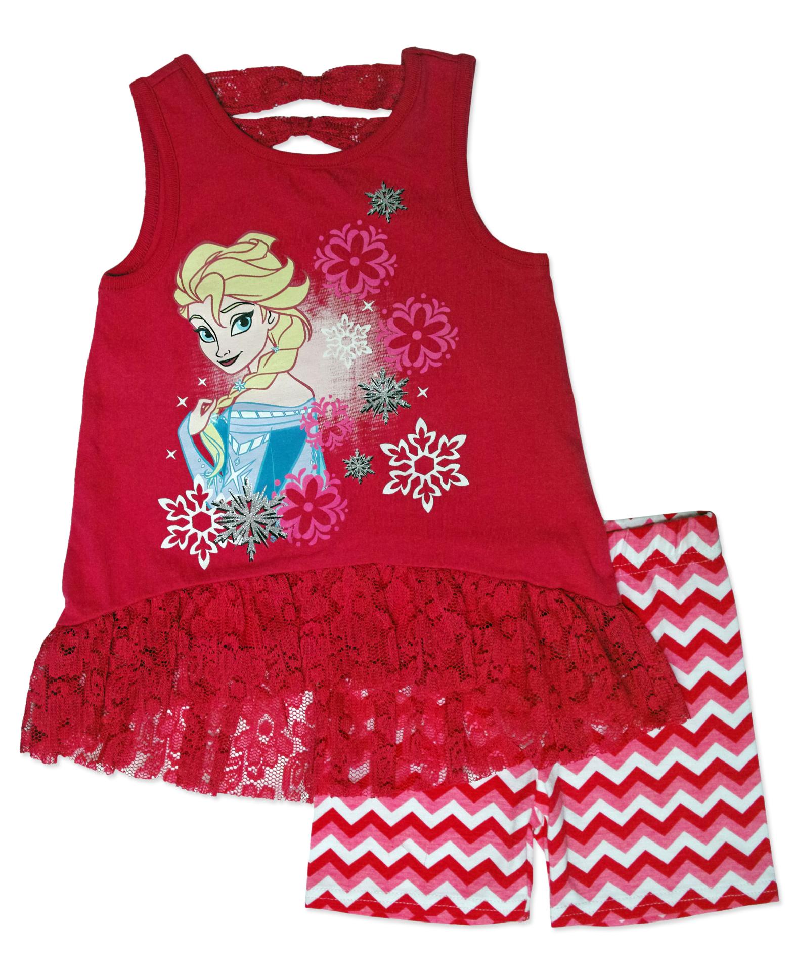 Disney Frozen Girl's Tank Top & Shorts - Elsa