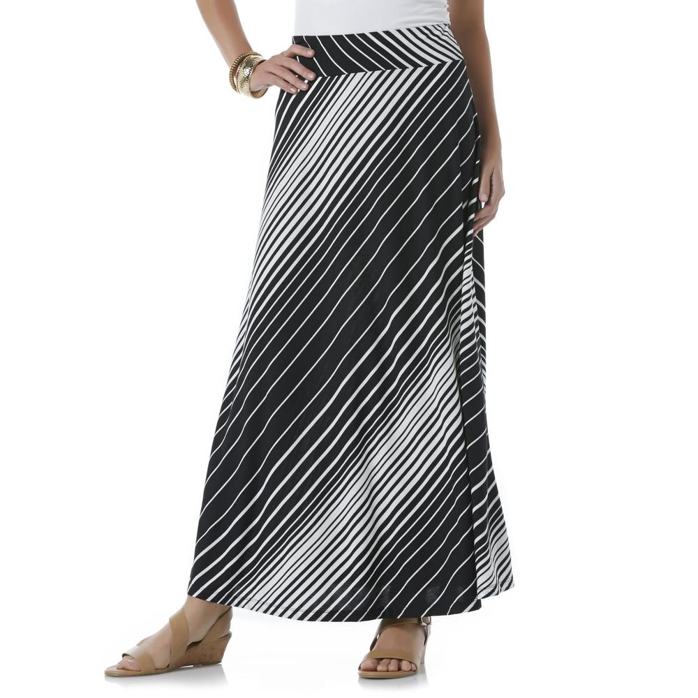 Jaclyn Smith Women's Maxi Skirt - Striped