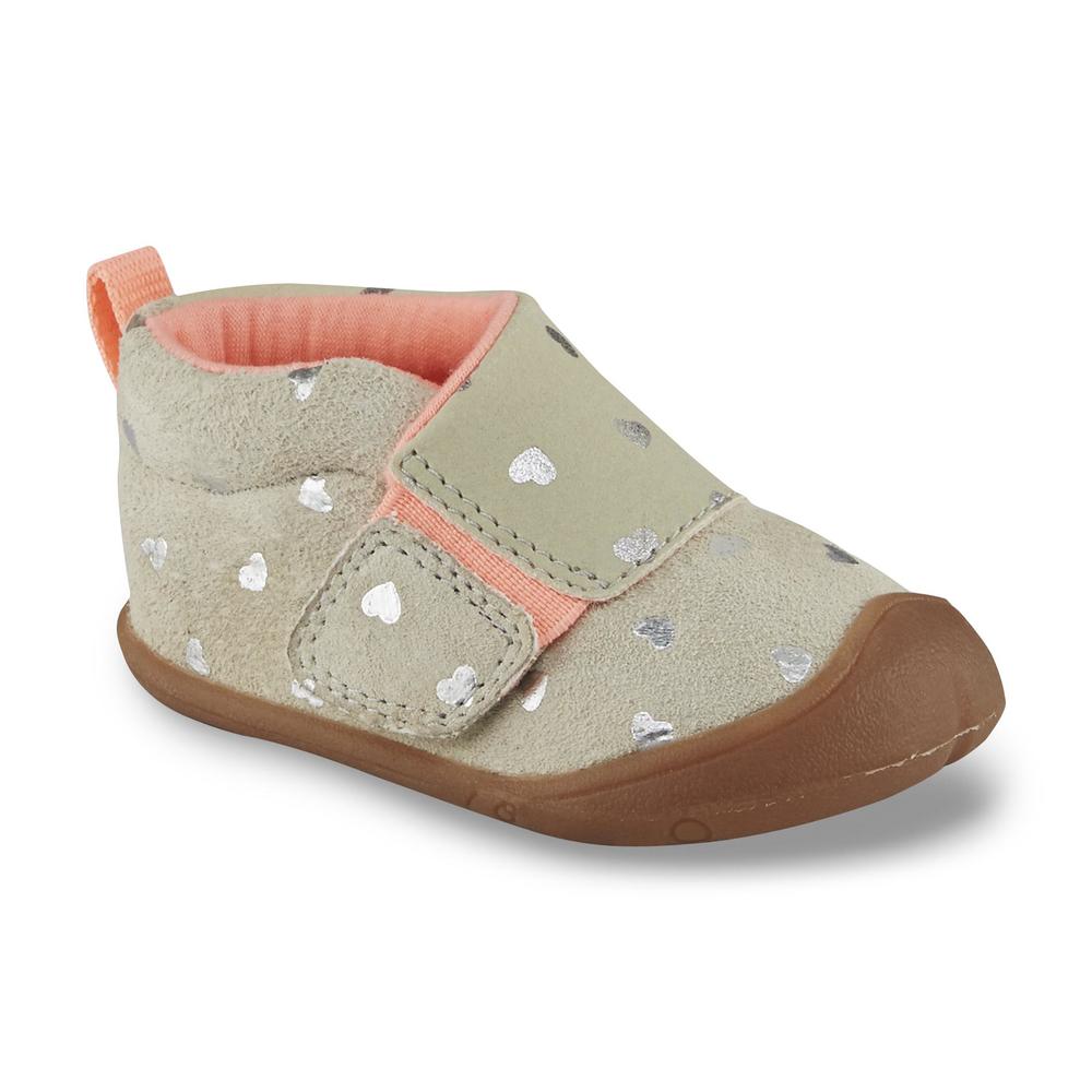 Carter's Every Step Baby Girl's Stage 1 Abby Crawling Shoe - Grey Hearts