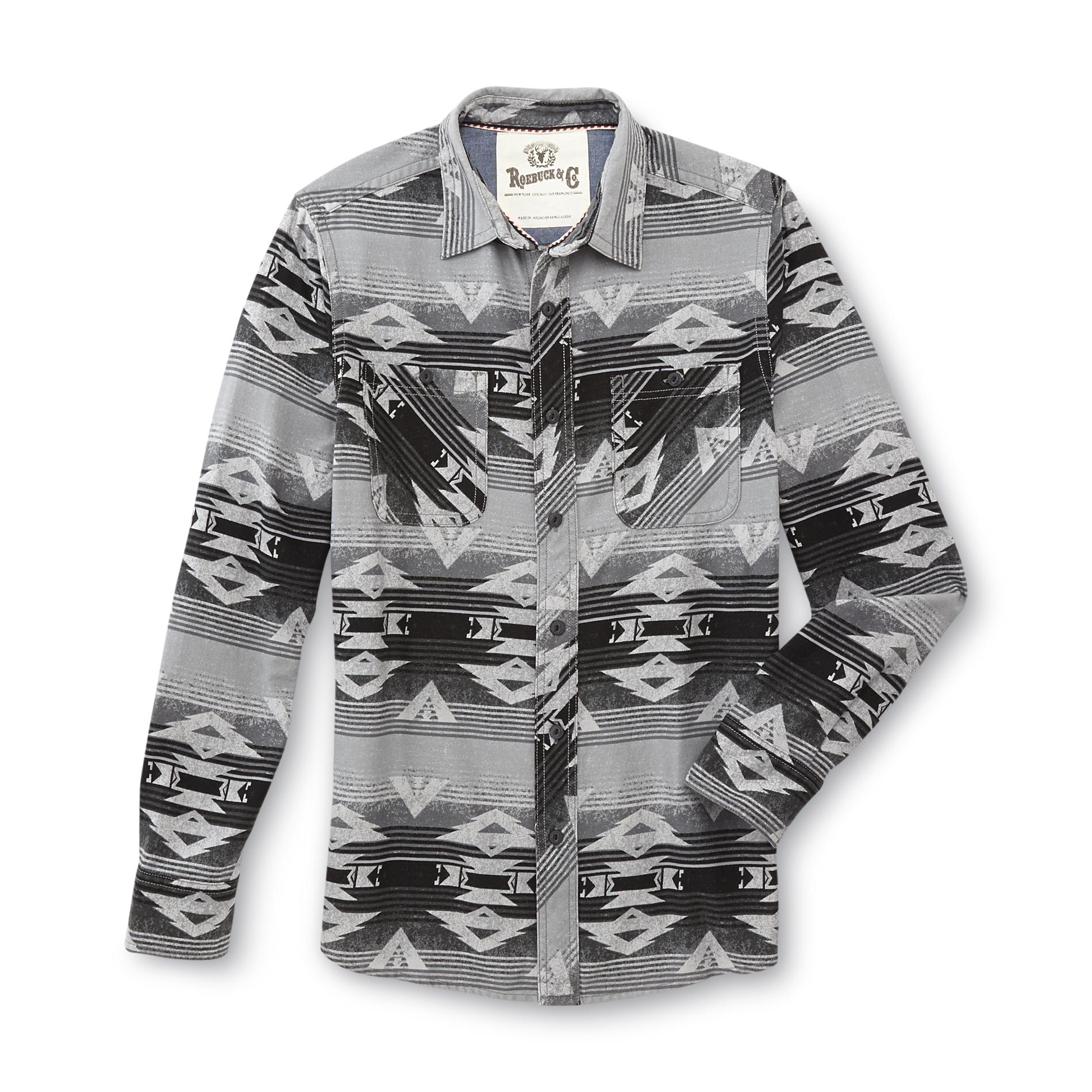 Roebuck & Co. Young Men's Twill Button-Front Shirt - Tribal