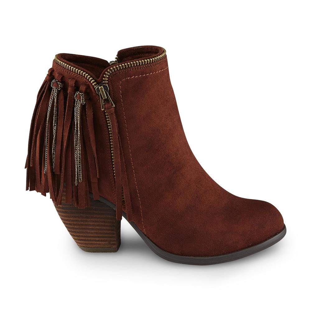 Not Rated Women's Flippin' Fringe Brown Mid-Calf Fashion Boot