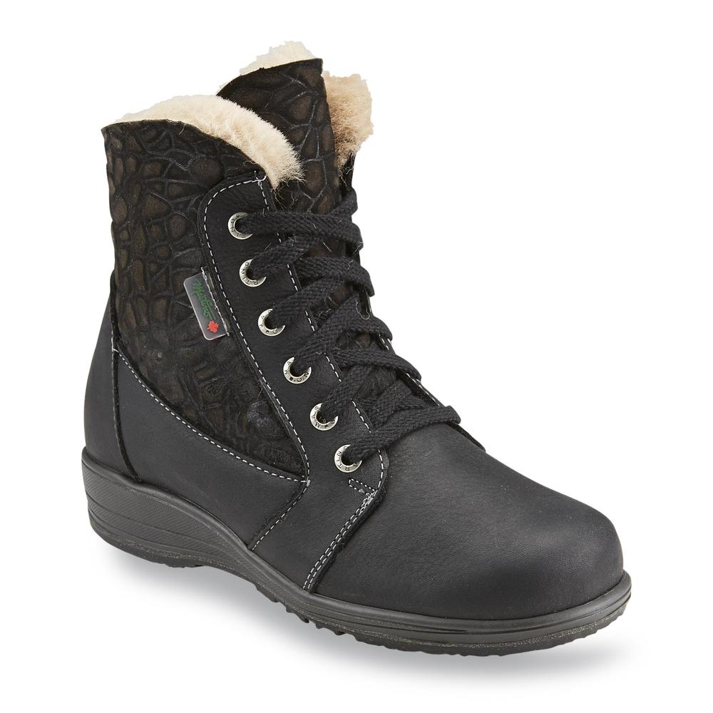 Martino Women's New Snow Park Black Winter Snow Ankle Boot - Wide Width