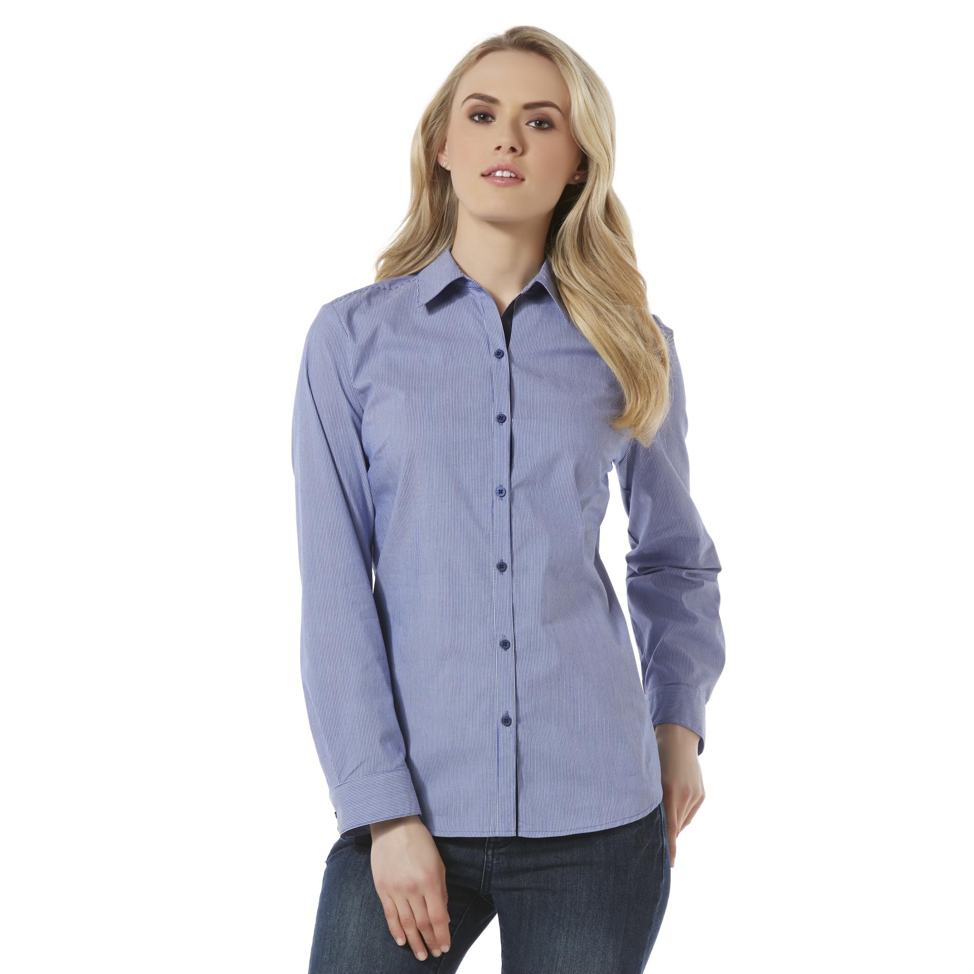 Covington Women's Essential Button-Up Shirt - Striped