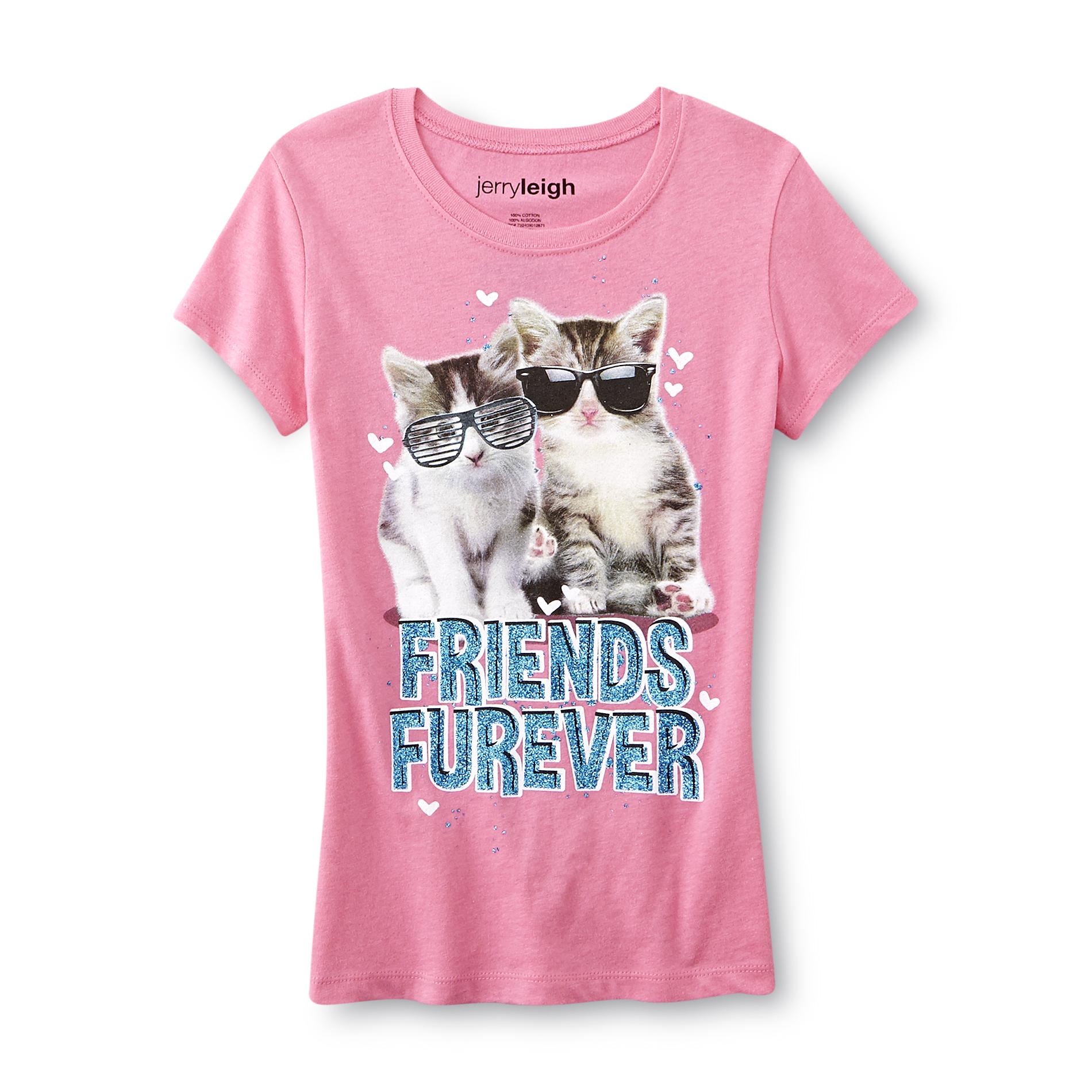Jerry Leigh Girl's Graphic T-Shirt - Friends Forever Cats