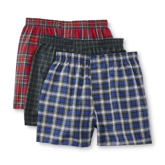 Hanes 3Pairs Boy's Tagless Boxers Plaid