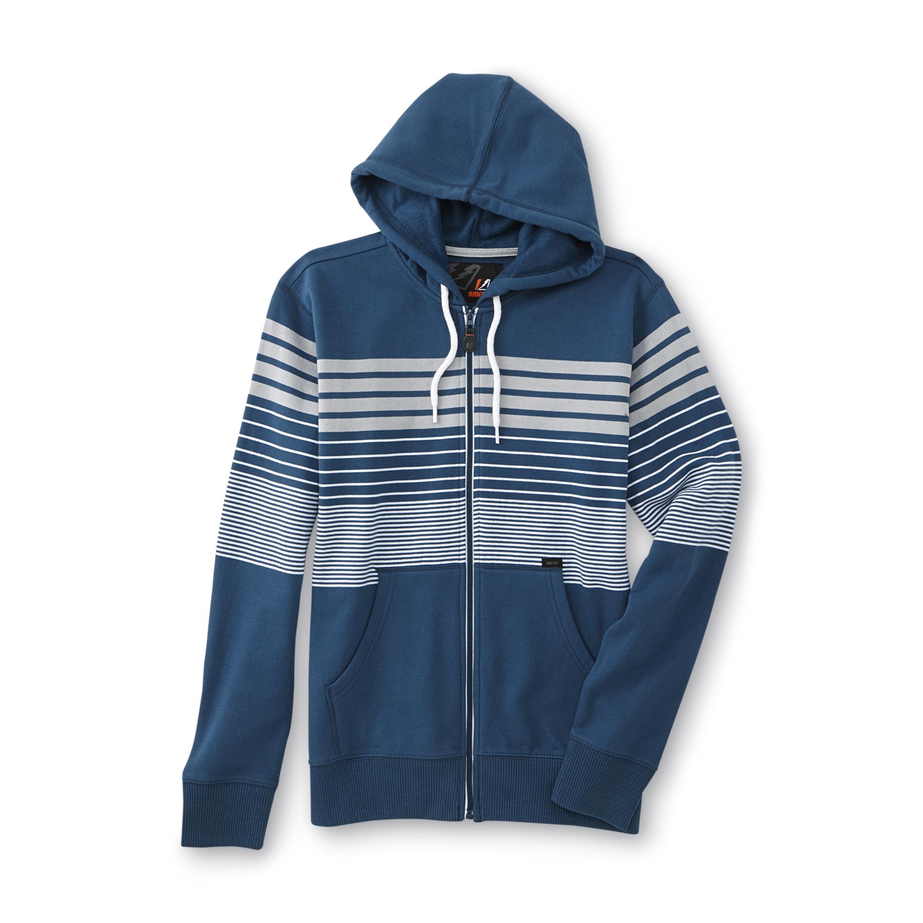 Amplify Young Men's Fleece Lined Hoodie Jacket - Striped