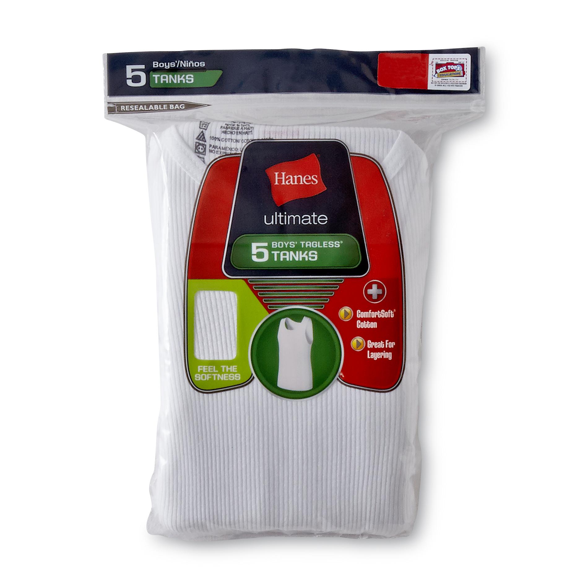 Hanes Boy's 5Pack ComfortSoft Tank Tops