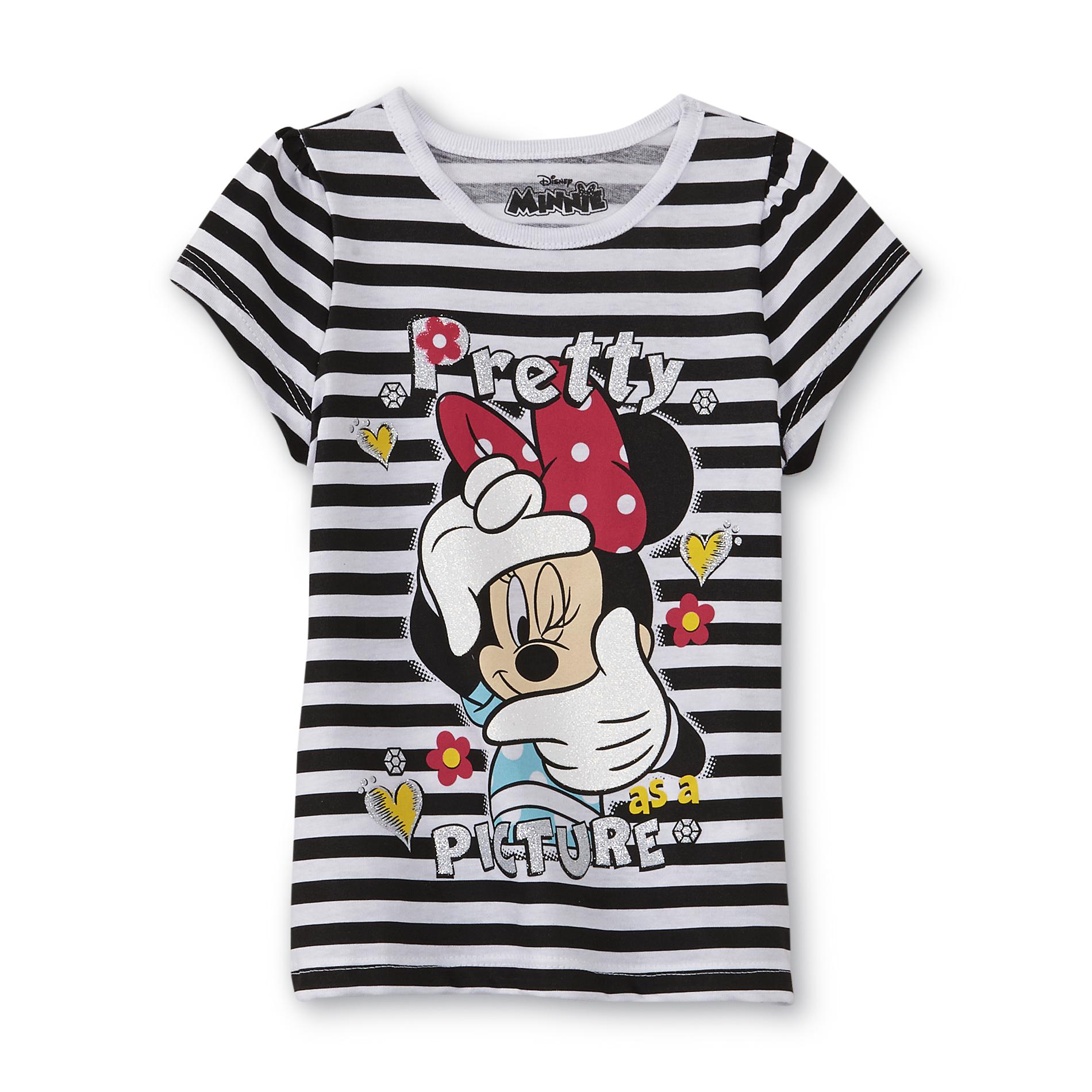 Disney Minnie Mouse Toddler Girl's Graphic T-Shirt - Striped