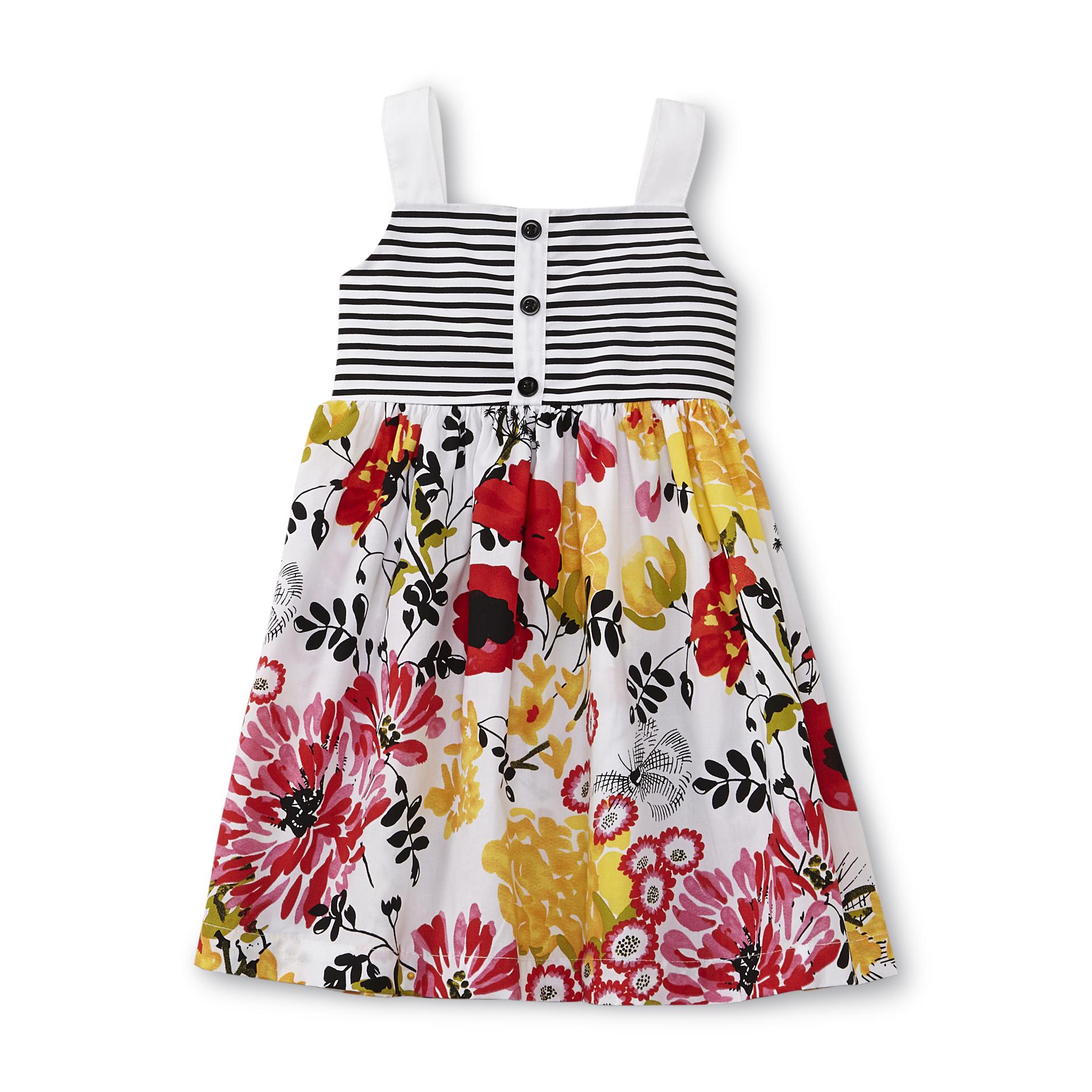 Blueberi Boulevard Infant & Toddler Girl's Party Dress - Floral & Striped