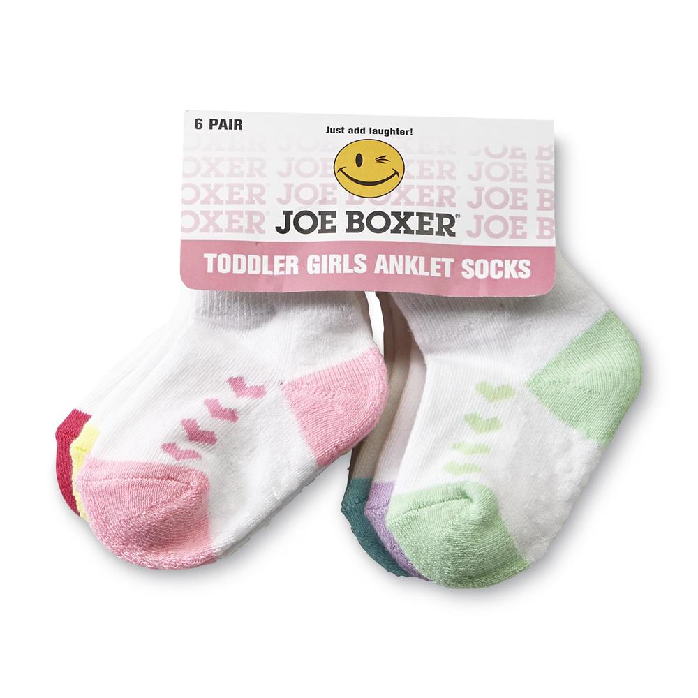Joe Boxer 6-Pairs Toddler Girl's Anklet Socks - Hearts