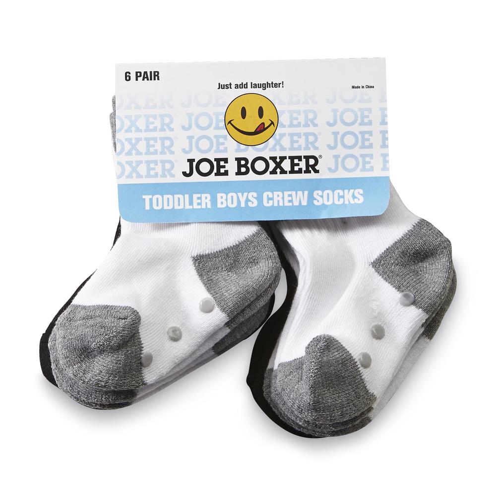 Joe Boxer 6-Pairs Toddler Boy's Crew Socks - Striped & Solid