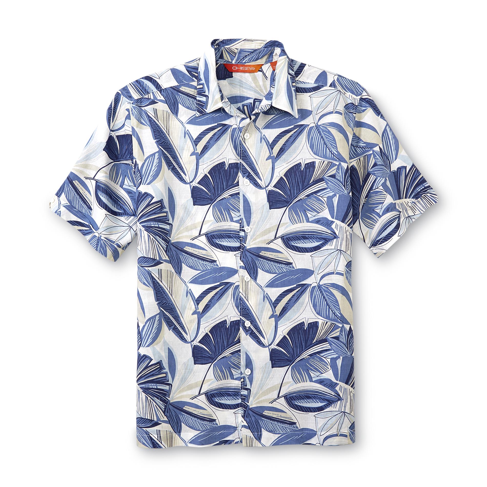 Chispa Men's Camp Shirt - Tropical Leaves