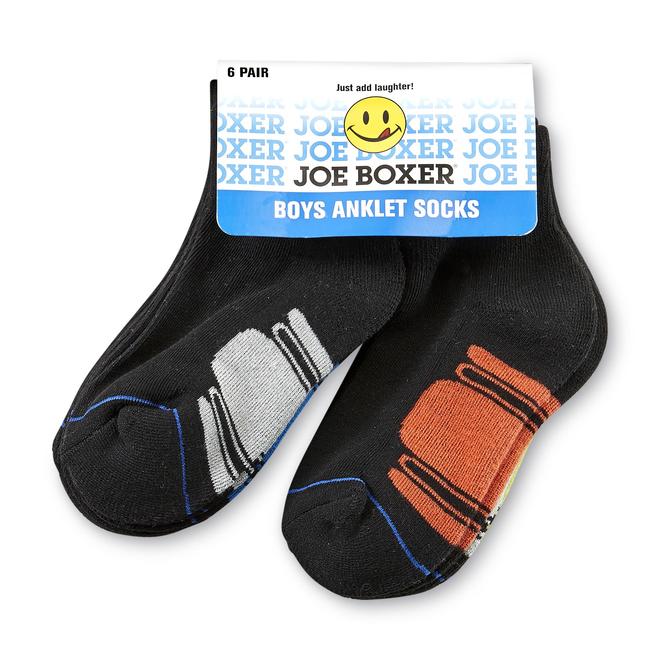 Joe Boxer Boy's 6-Pairs Ankle Socks