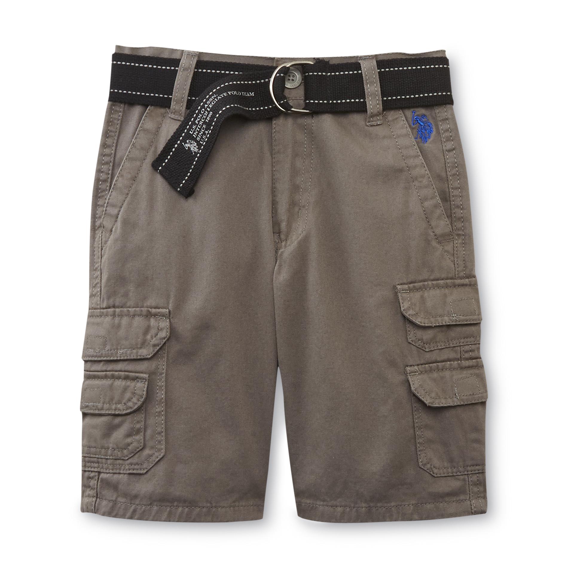 U.S. Polo Assn. Boy's Twill Cargo Shorts & Belt