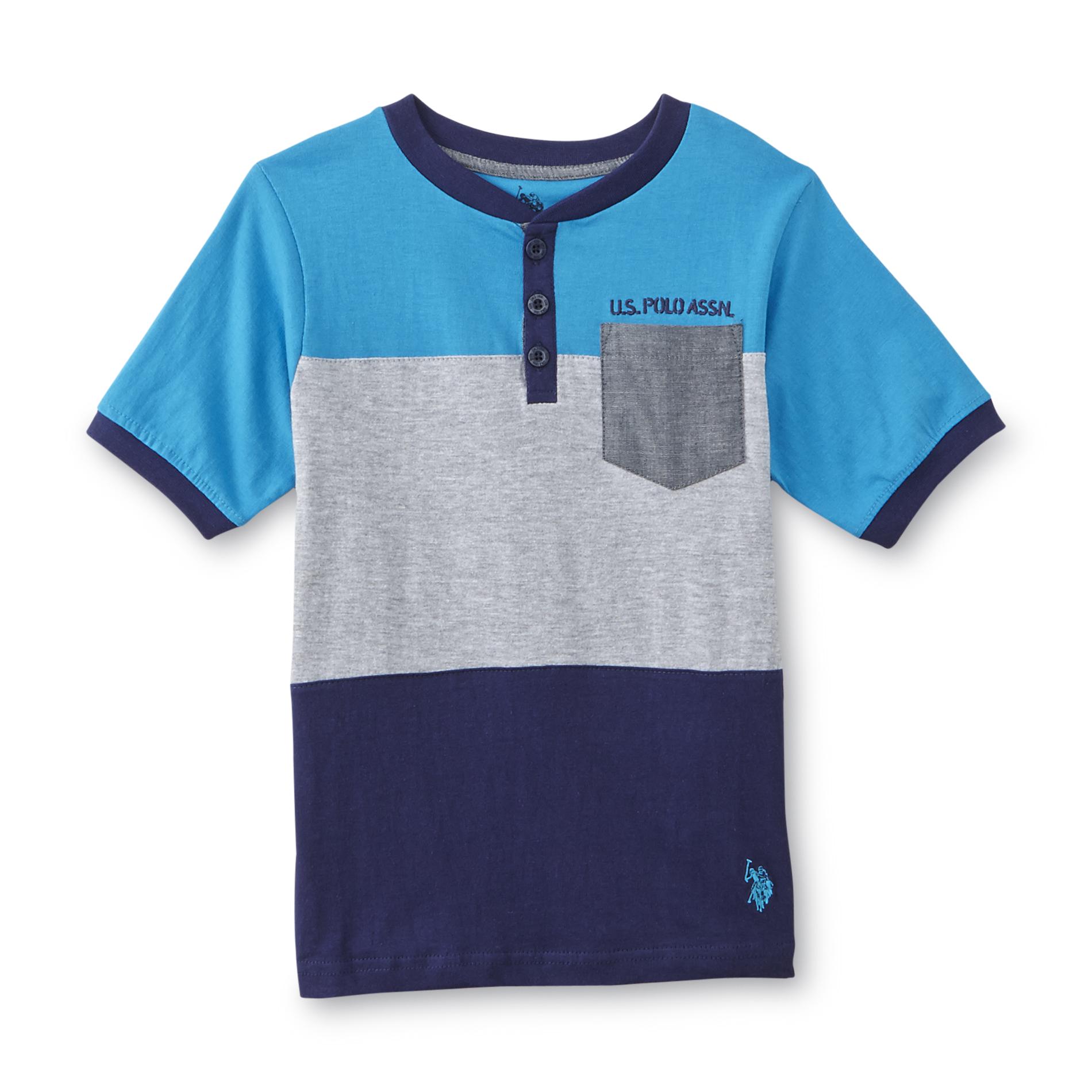 U.S. Polo Assn. Boy's Pocket Henley Shirt - Colorblock
