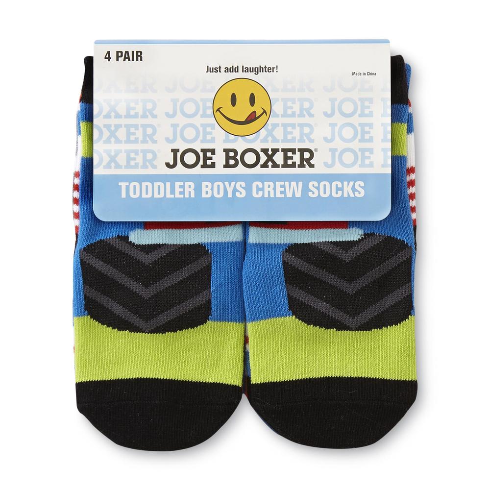 Joe Boxer Toddler Boy's 4-Pairs Crew Socks - Monster Truck