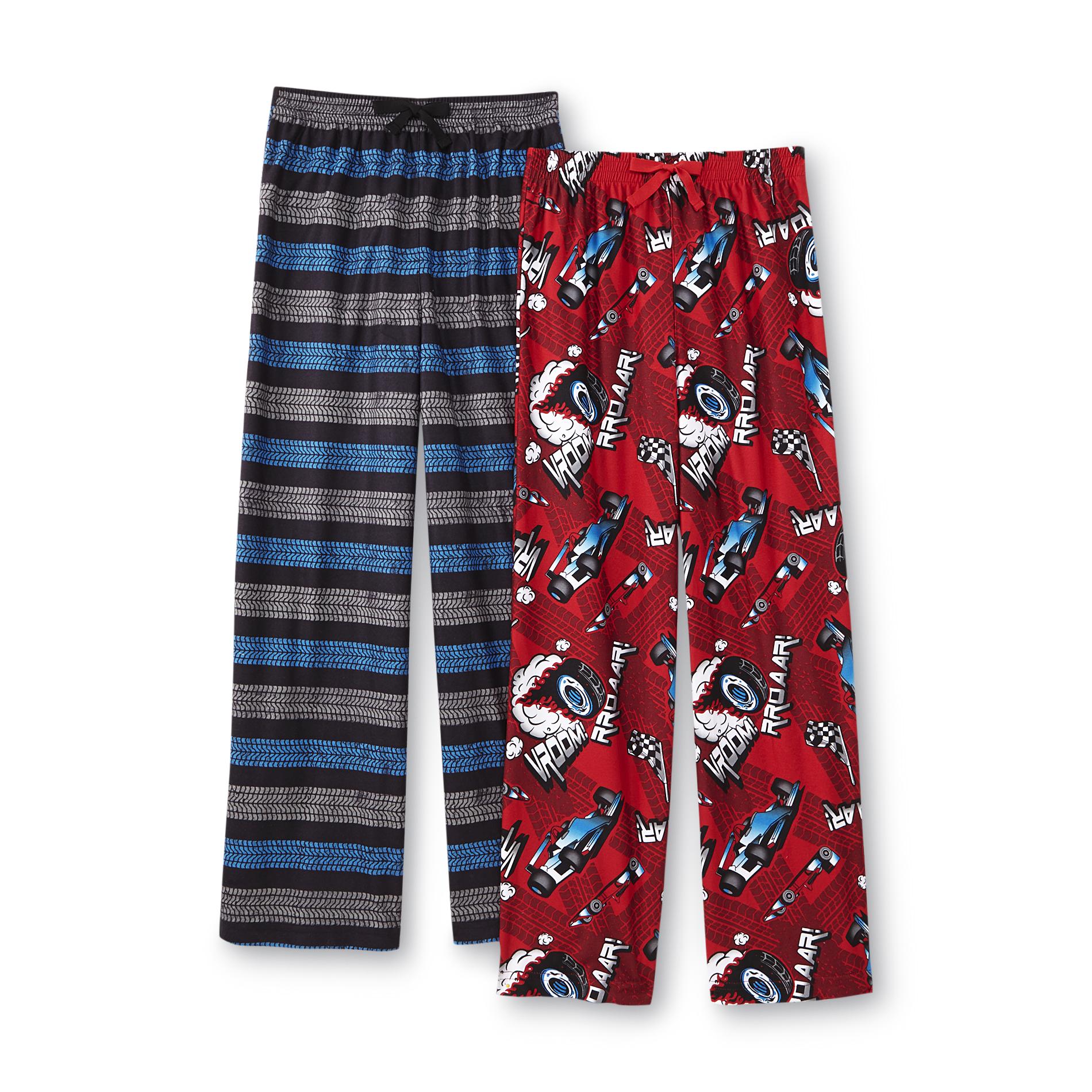 Joe Boxer Boy's 2-Pairs Flannel Pajama Pants - Drag Race