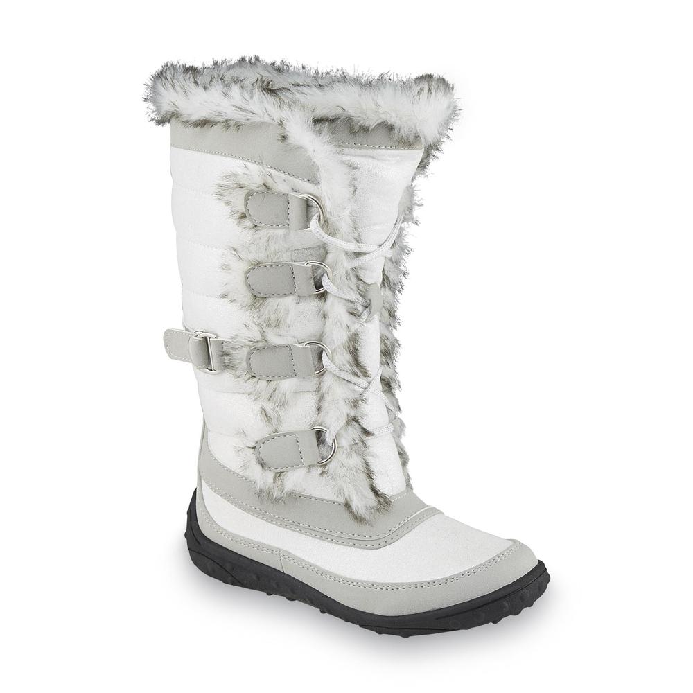 Canyon River Blues Girl's Remina Gray/White Faux Fur Winter Snow Boot