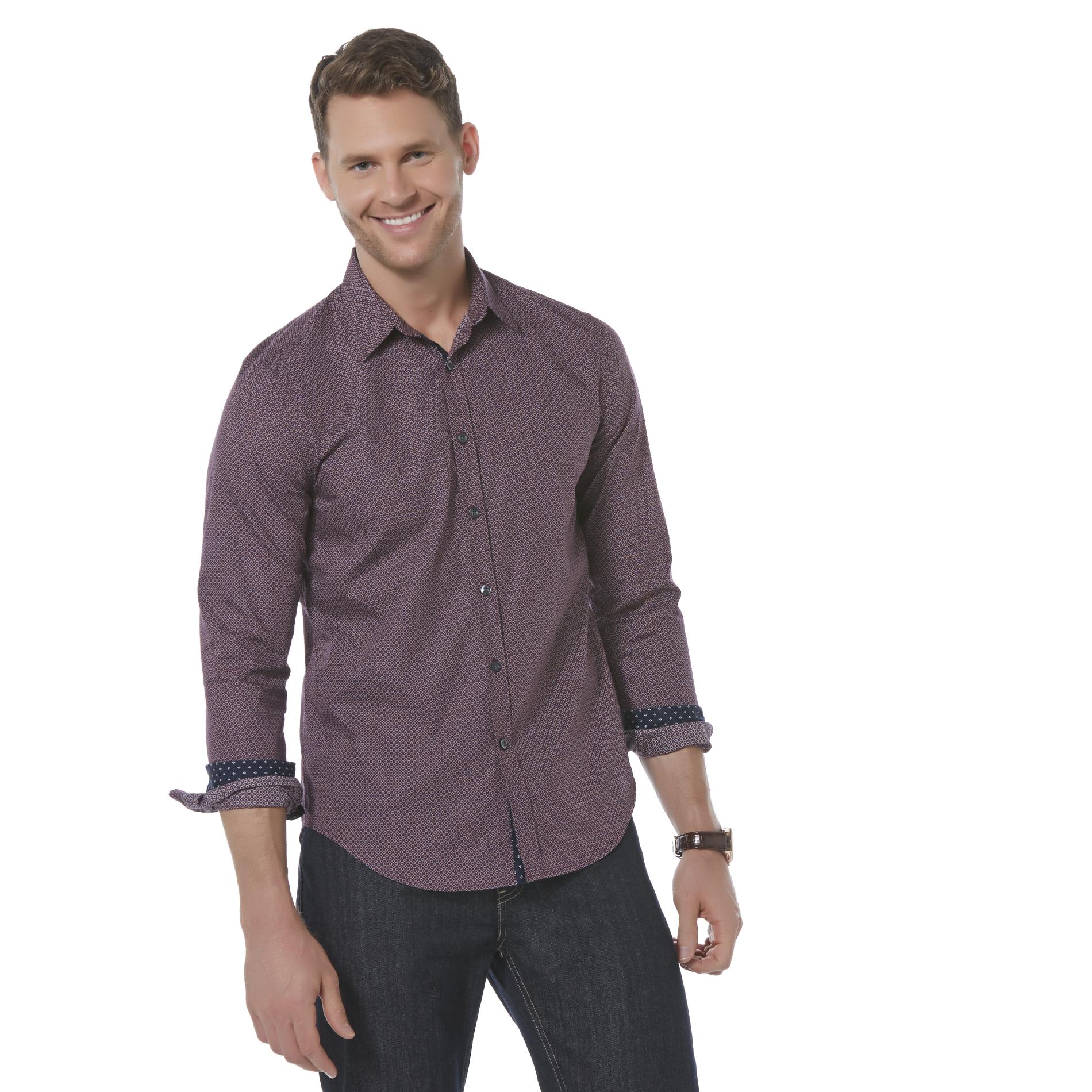 Structure Men's Button-Front Shirt - Geometric