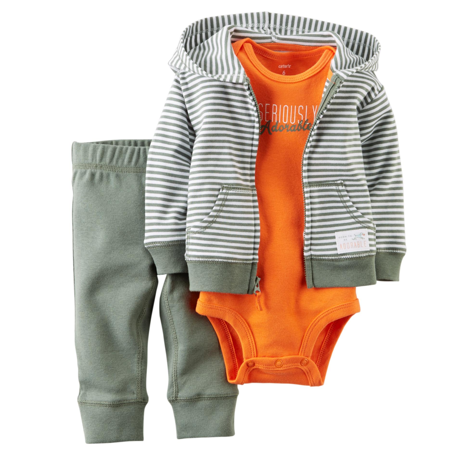 Carter's Newborn & Infant Boy's Hoodie Jacket  Pants & Bodysuit - Simply Adorable