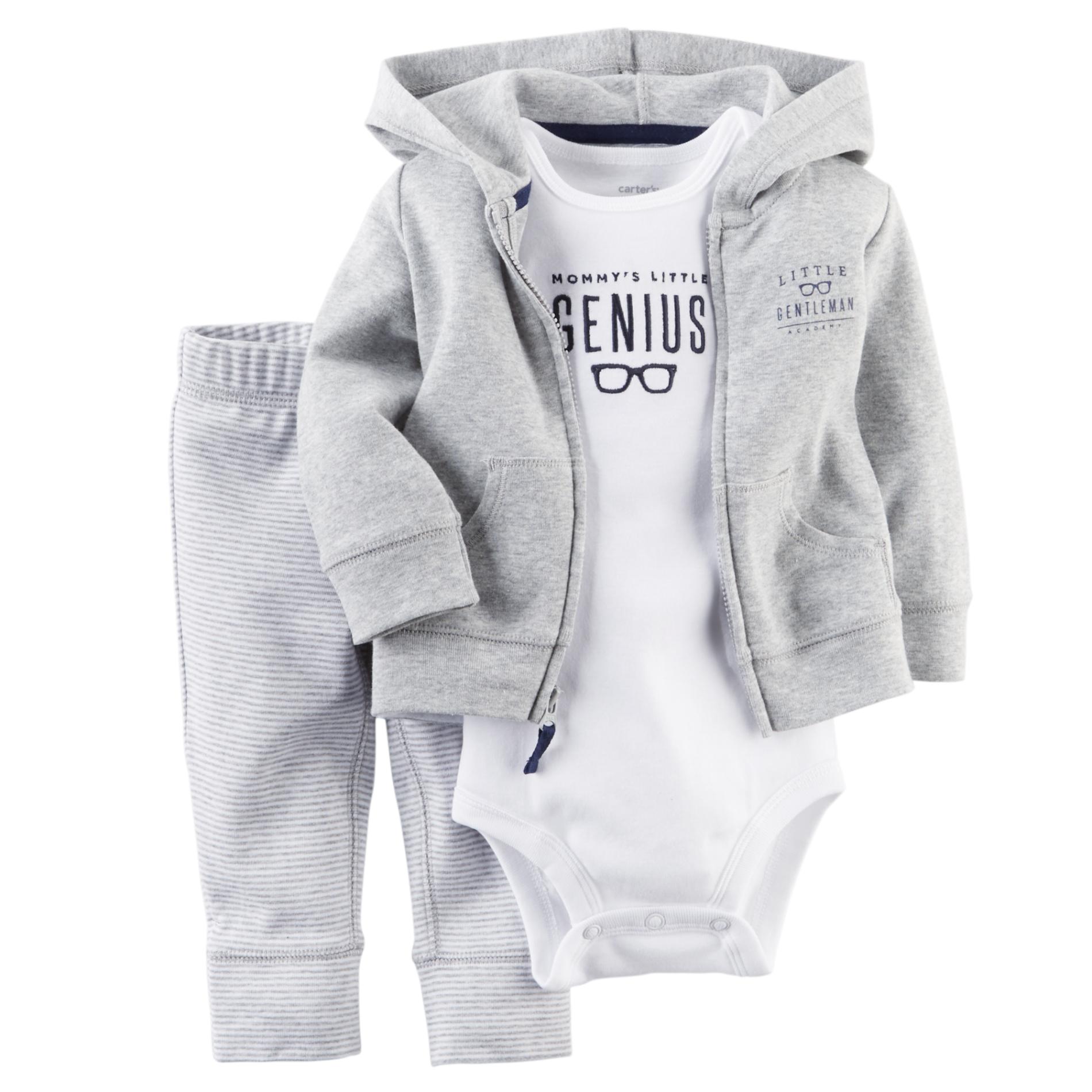 Carter's Newborn & Infant Boy's Hoodie Jacket  Pants & Bodysuit - Mommy's Genius