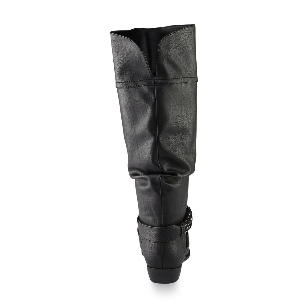 Joe Boxer Women's Zayne Black Riding Boot Wide Width Available