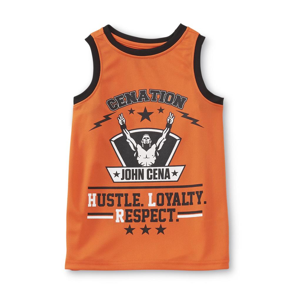 Never Give Up By John Cena Boy's Graphic Muscle Shirt - Hustle  Loyalty  Respect