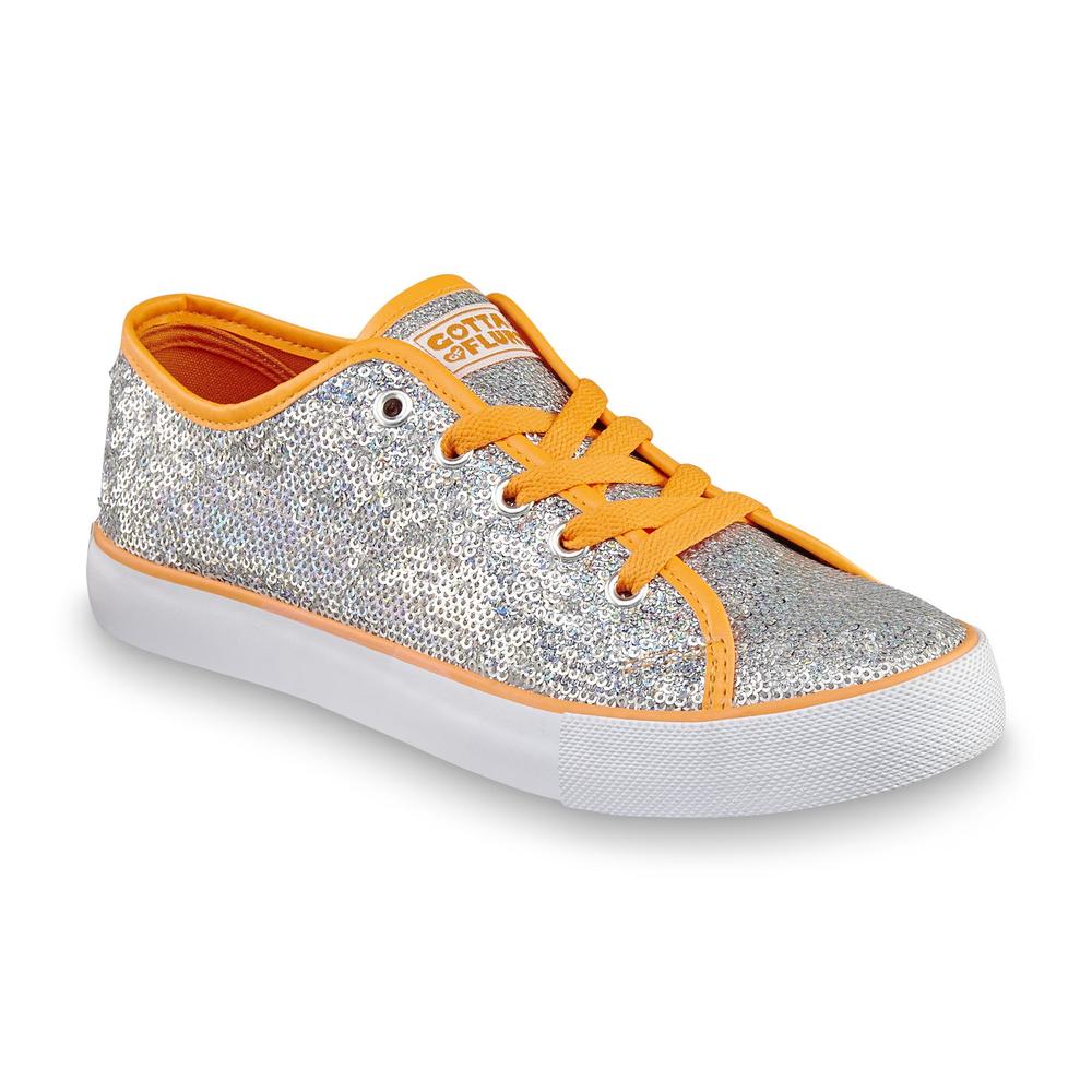 Gotta Flurt Women's Pizzazz Casual Sneaker - Silver/Orange