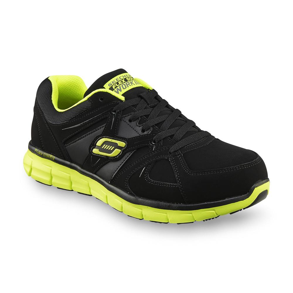 Skechers Work Men's Work: Synergy - Sure Gripper Black/Yellow Alloy Toe Work Shoe 76995