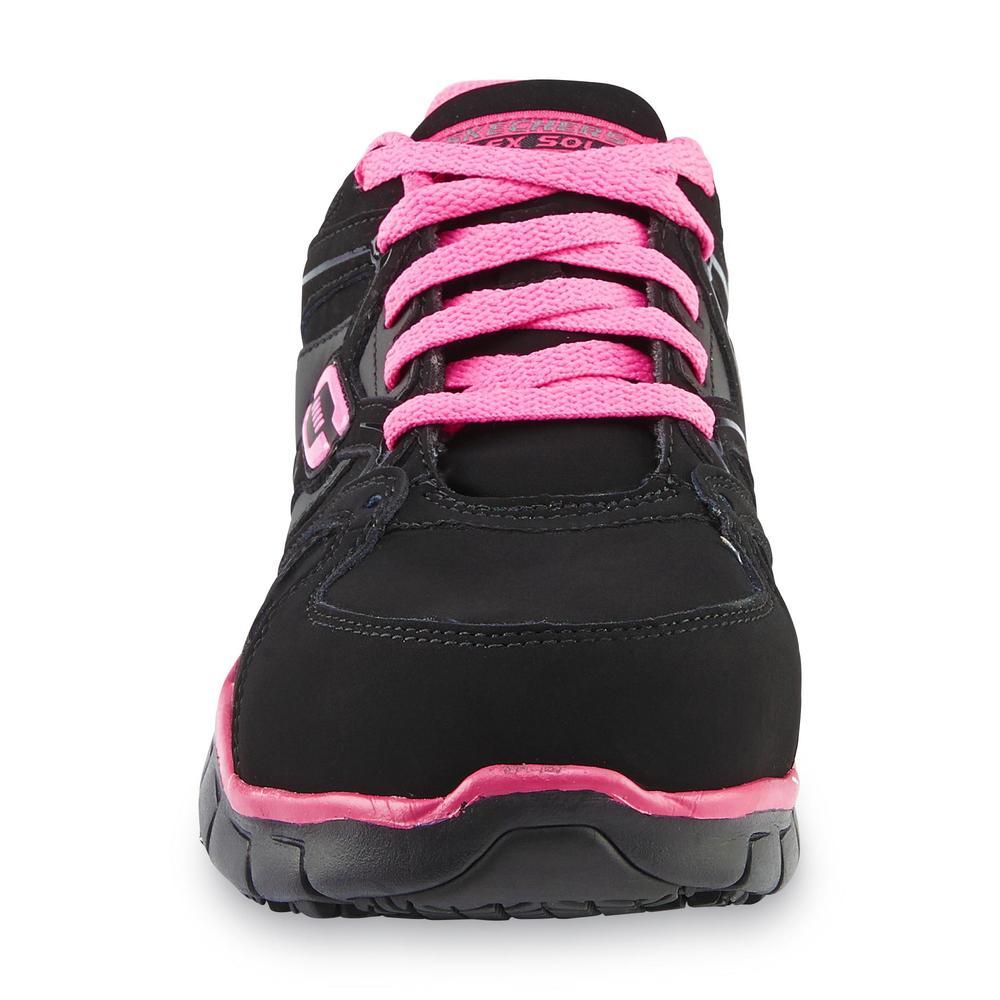 Skechers Work Women's Sandlot Alloy Toe Work Shoe - Black/Pink