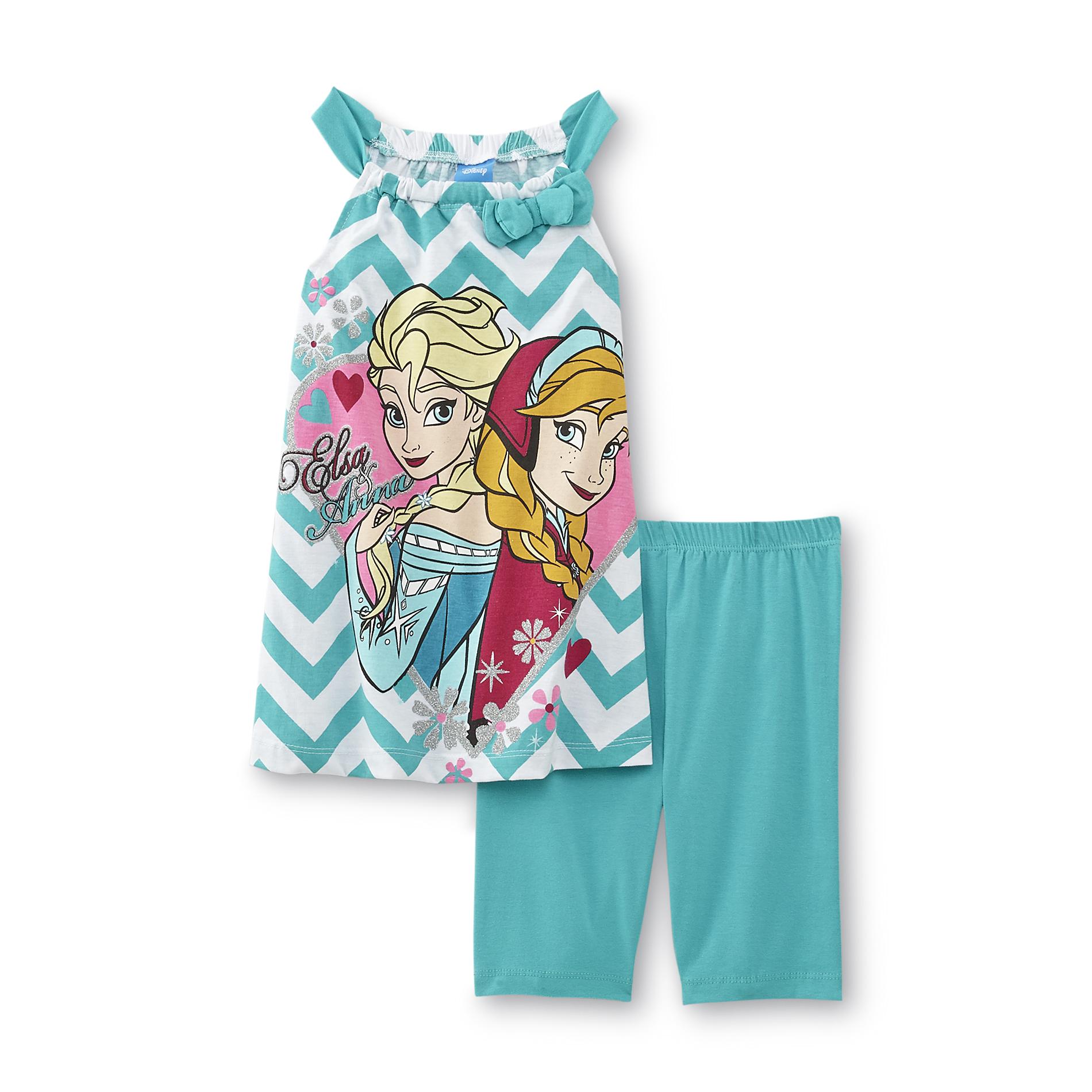 Disney Frozen Girl's Tank Top & Shorts - Elsa & Anna