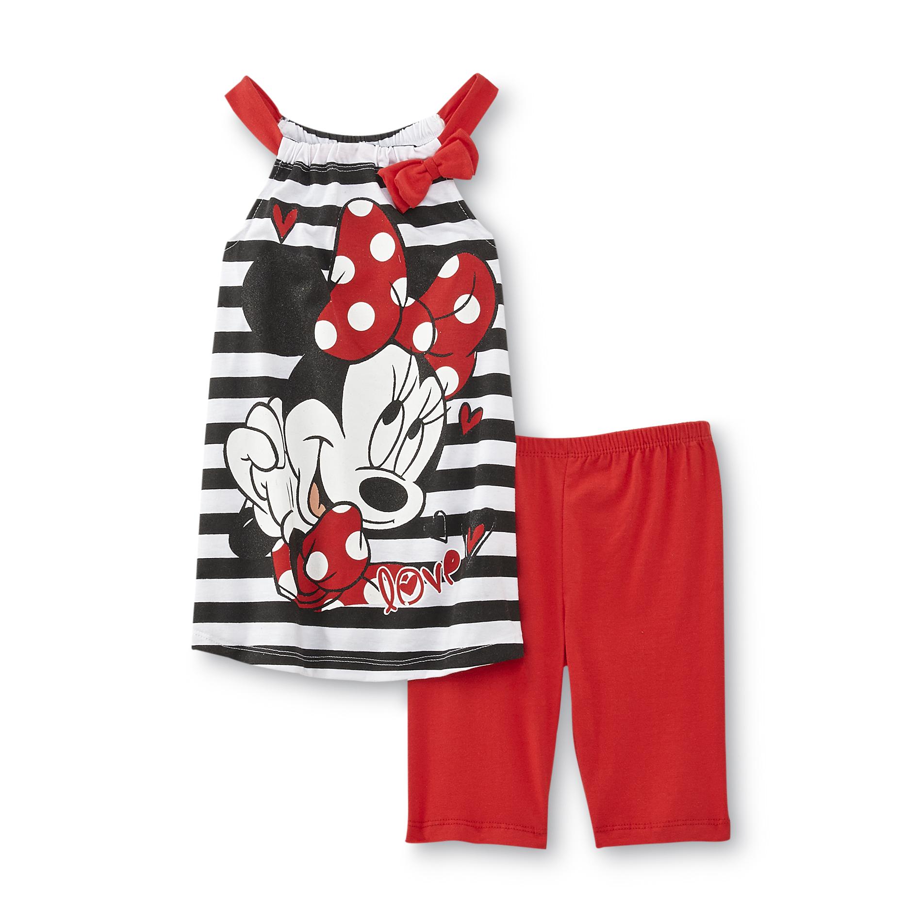 Disney Minnie Mouse Girl's Tank Top & Shorts - Striped