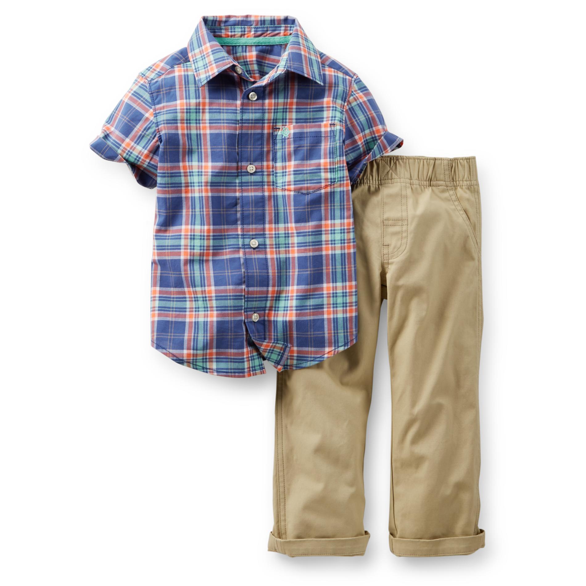 Carter's Toddler Boy's Button-Front Shirt & Pants - Plaid