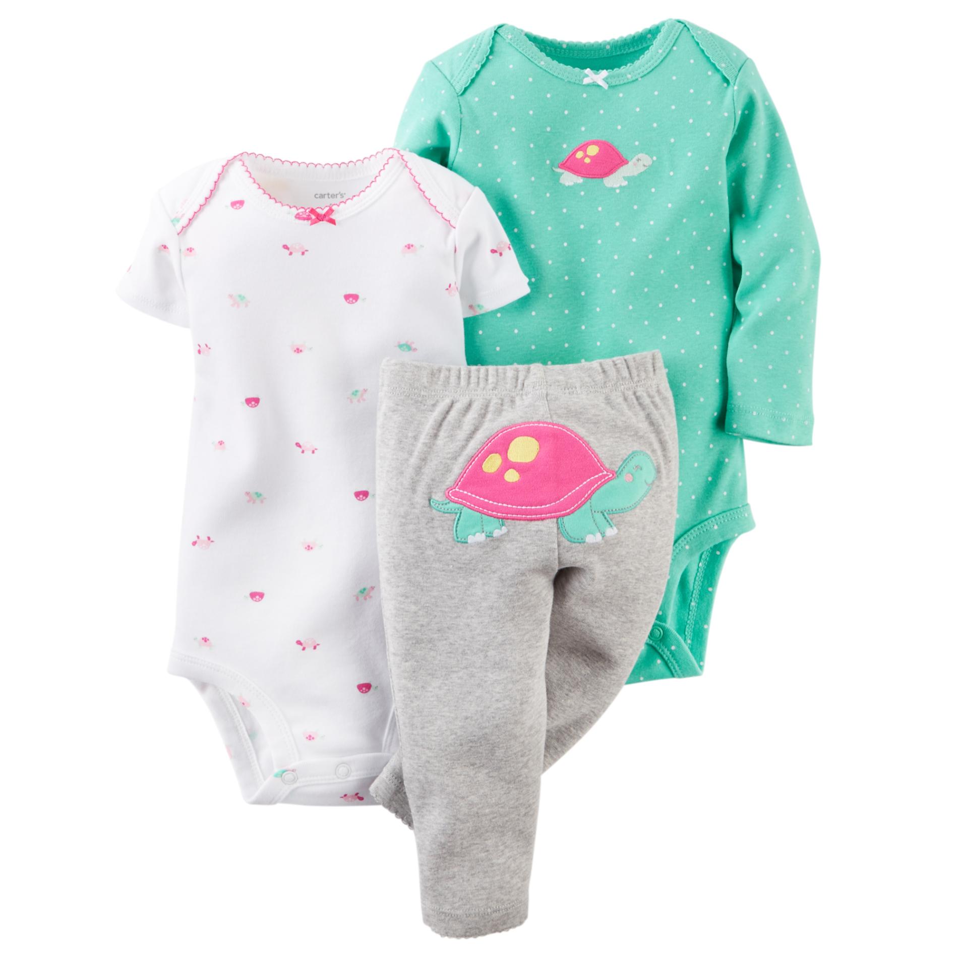 Carter's Newborn & Infant Girl's 2 Bodysuits & Pants - Polka Dot