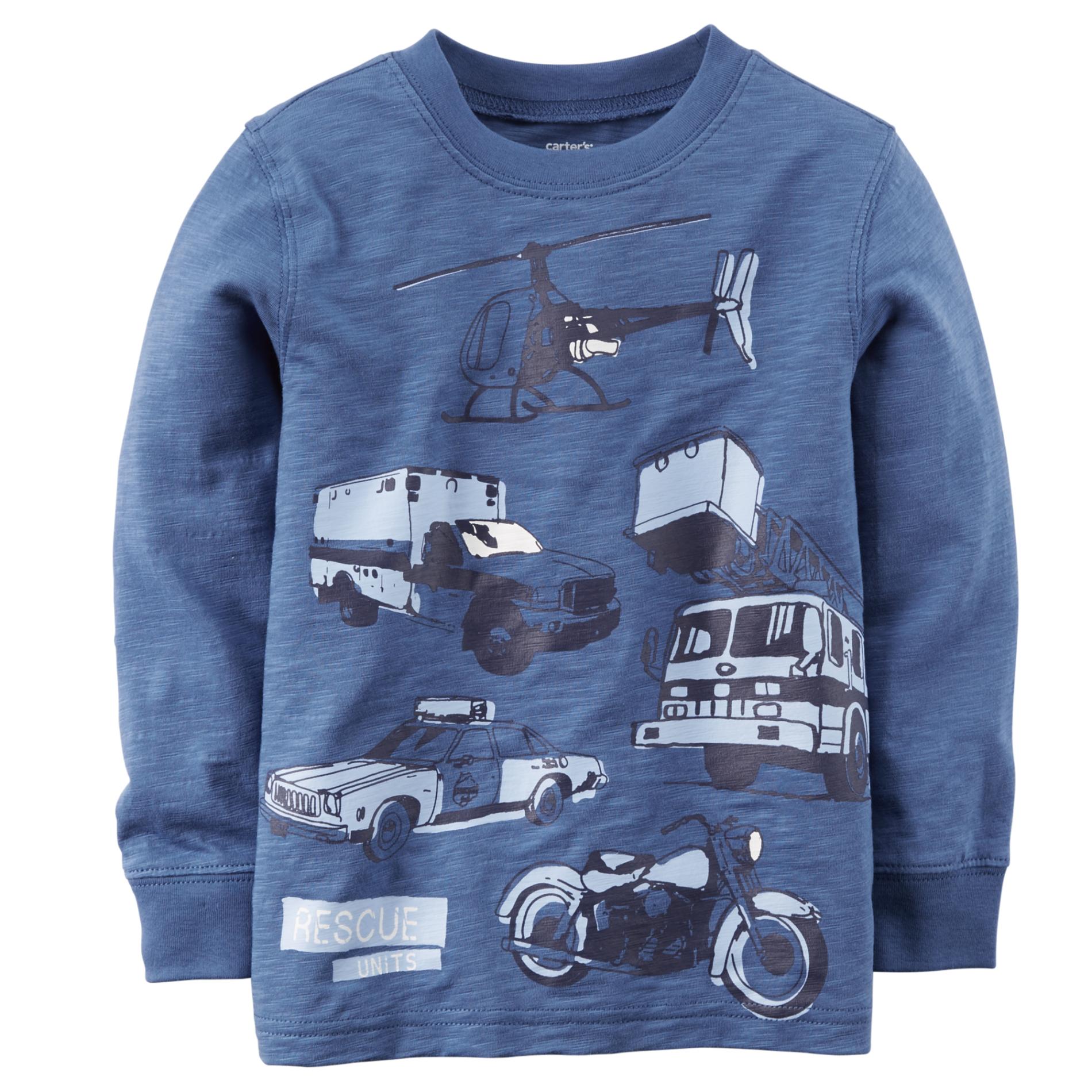 Carter's Boy's Long-Sleeve Graphic T-Shirt - Rescue Vehicles