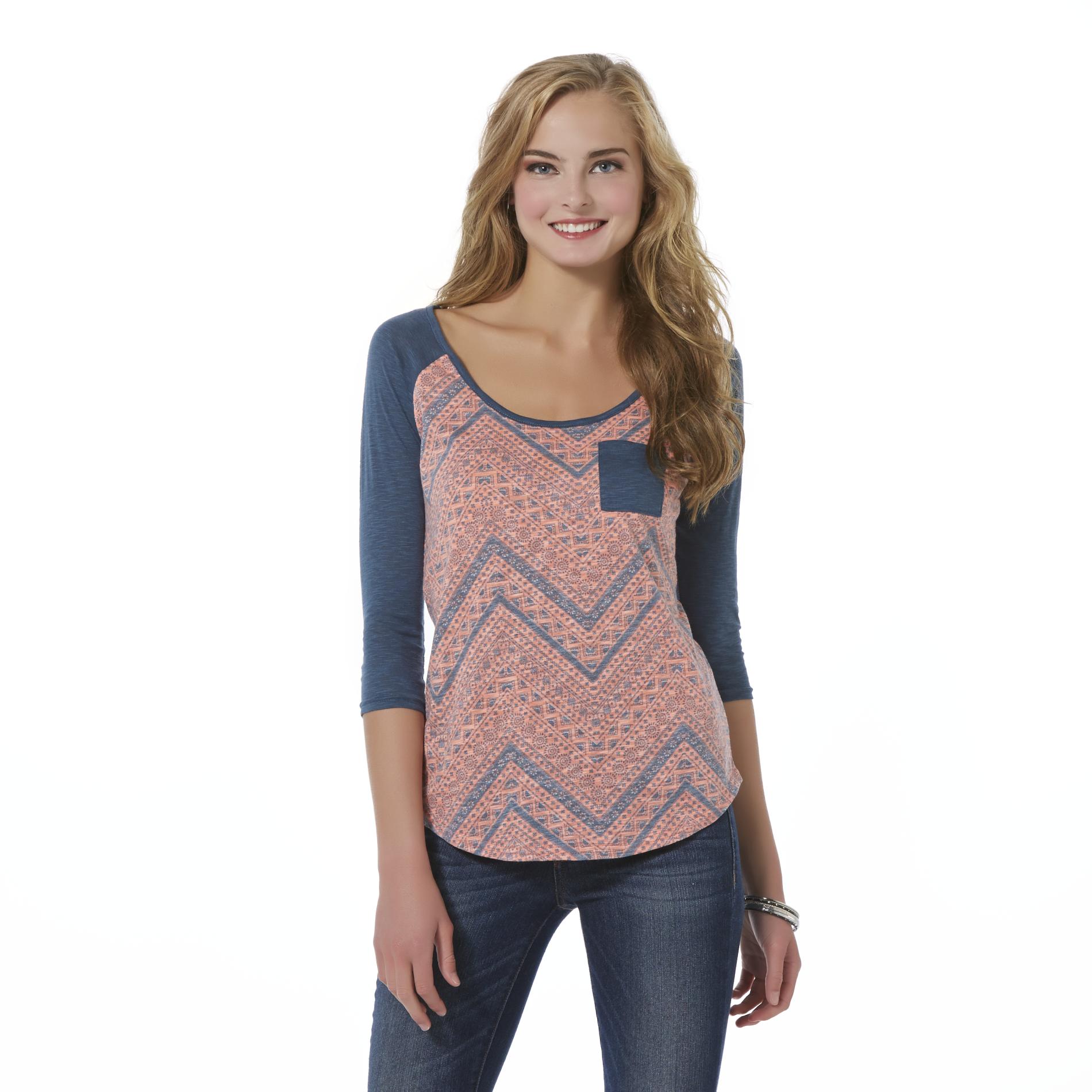 Junior's Raglan Shirt - Chevron