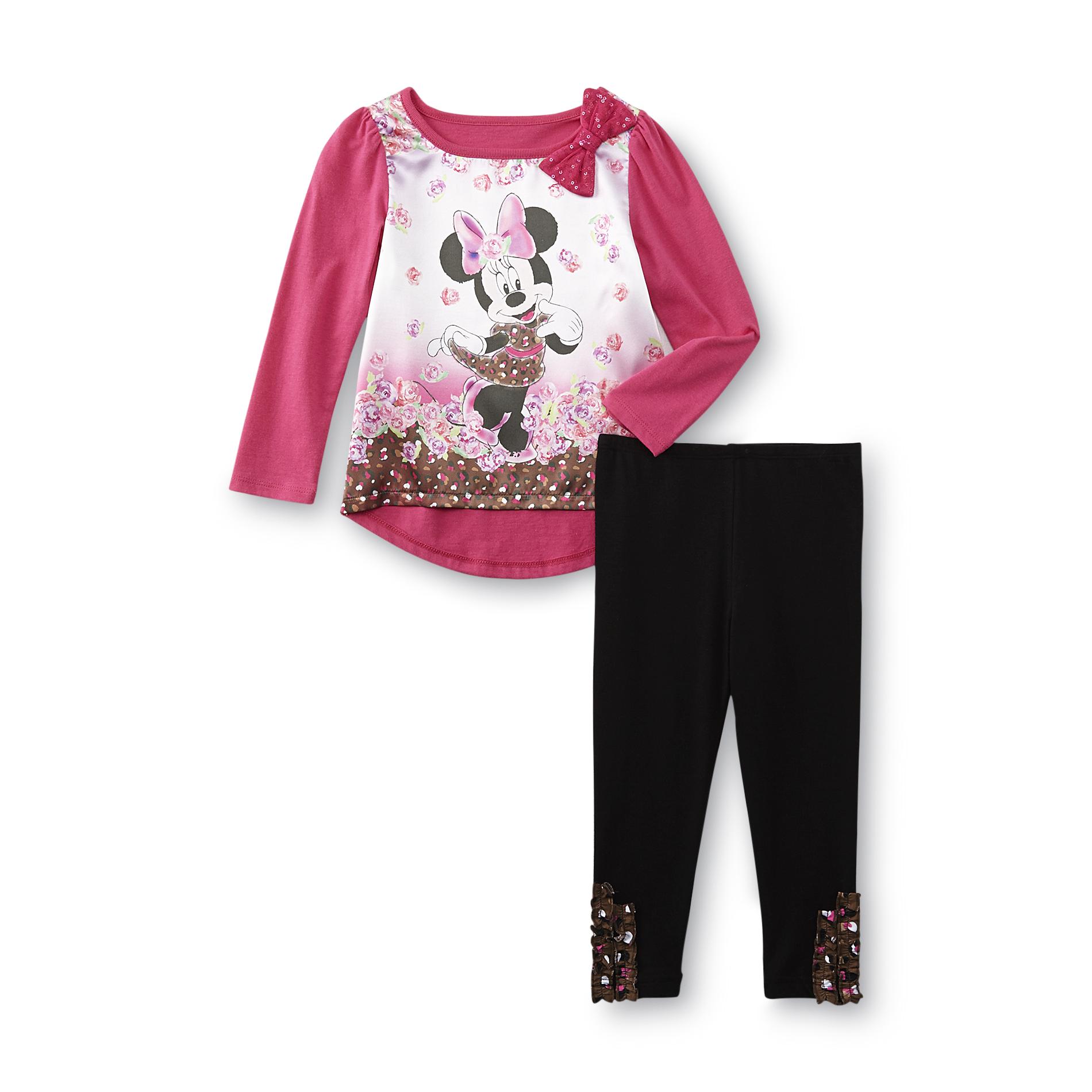 Disney Minnie Mouse Toddler Girl's Top & Leggings - Floral