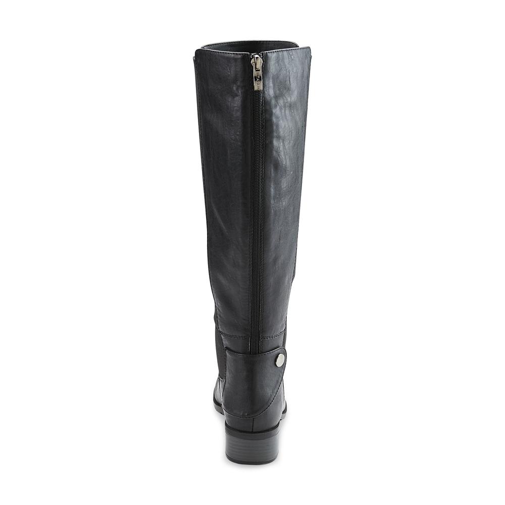 MOCA Women's Rio Black Extended-Calf Knee-High Fashion Riding Boot - Wide Width Available